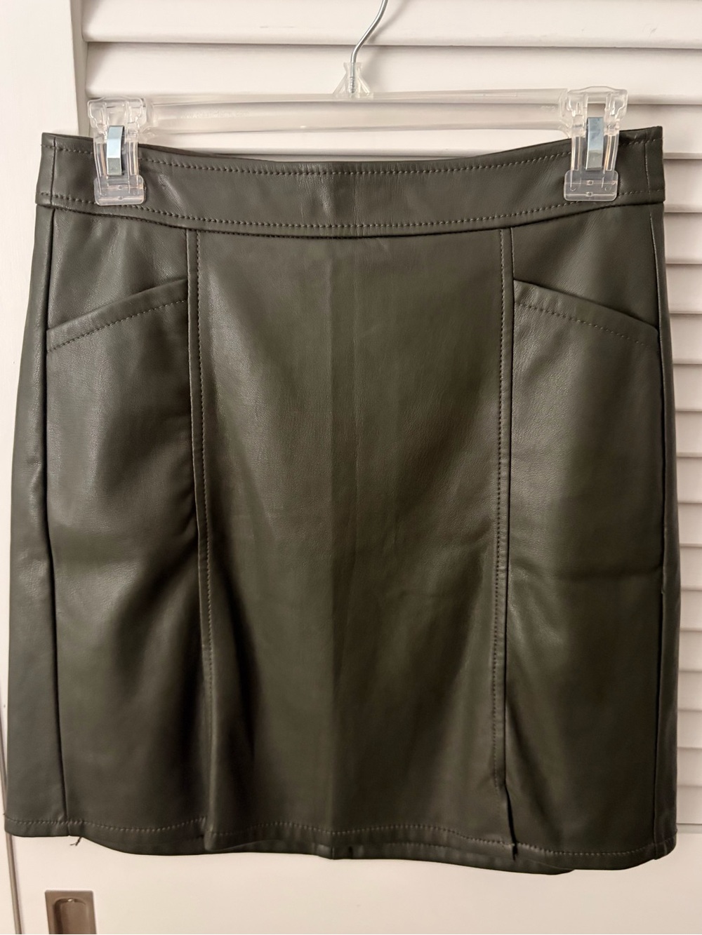 LOFT Olive Green Faux Leather Skirt